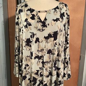 Catherines size 3x 26/28 abstract print dress blues